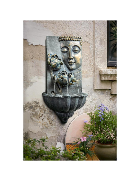 Fuente de Agua Buda Montada en Pared ChengPin 82 cm Resina
