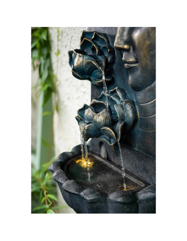 Fuente de Agua Buda Montada en Pared ChengPin 82 cm Resina