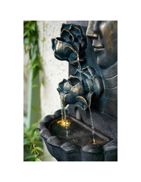 Fuente de Agua Buda Montada en Pared ChengPin 82 cm Resina