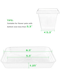 Paquete de 4 bandejas cuadradas para plantas 15 cm Feyvdzv 2