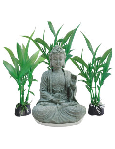 Estatua de Buda de Piedra Livelyfish para Acuario 12.2cm