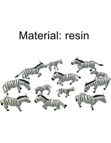 12 Figuras de Cebra Miniatura Pinenjoy para Jardín y Pasteles