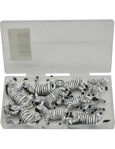 12 Figuras de Cebra Miniatura Pinenjoy para Jardín y Pasteles