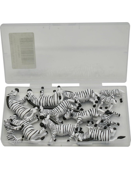 12 Figuras de Cebra Miniatura Pinenjoy para Jardín y Pasteles