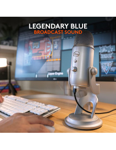 Micrófono USB Logitech Blue Yeti Plata 4 Patrones Polares 2