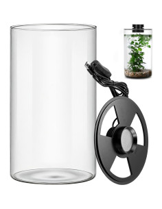 Mini Terrario de Vidrio Tideme con Luz LED para Suculentas 2