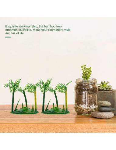 6 Piezas Árbol de Bambú Artificial Bonsái Realista SHINEOFI