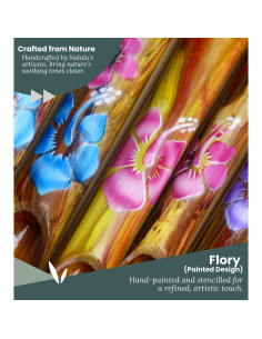 Campana de Viento de Bambú Nalulu Flory - Hecha a Mano, 40.6 cm 2