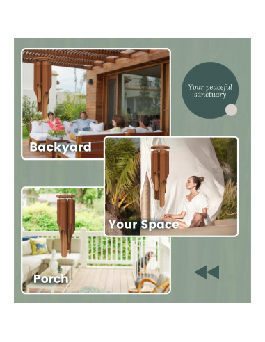 Campana de Viento Mediana Nalulu de Bambú Clásica 106.68 cm