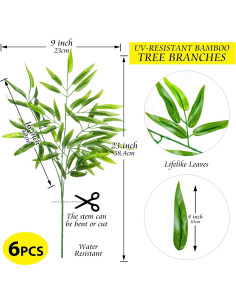 Ramas de Bambú Artificial Grand Verde - 6 Piezas 58.42 cm 2