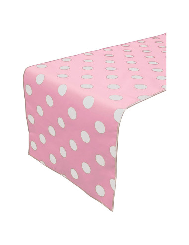 Caminito de Mesa de Algodón Zen Creative 30x274 cm Blanco Rosa