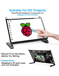 Monitor Táctil 10.1" ROADOM FHD 1024x600 HDMI Raspberry Pi 2