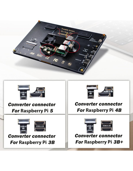 Pantalla Táctil Capacitiva GeeekPi 10.1" HDMI 1024x600