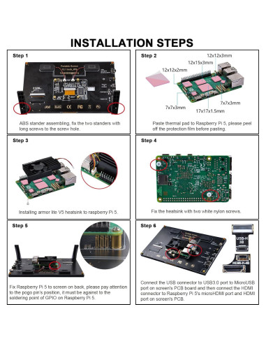Pantalla Táctil Capacitiva GeeekPi 10.1" HDMI 1024x600