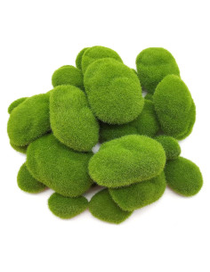 Rocas de Musgo Artificial YOOHUA 30PCS 3 Tamaños Verde