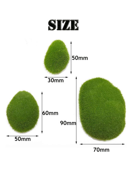 Rocas de Musgo Artificial YOOHUA 30PCS 3 Tamaños Verde