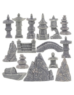 Milisten Mini Estatua Pagoda de Resina 4.9cm Decoración Jardín