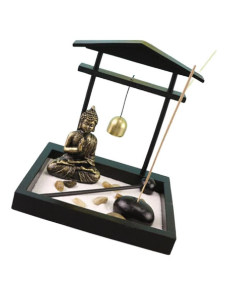 Estatua de Buda ERINGOGO Jardín Zen Miniatura 15x13cm