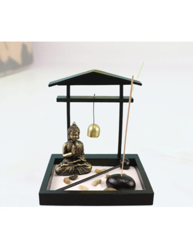 Estatua de Buda ERINGOGO Jardín Zen Miniatura 15x13cm