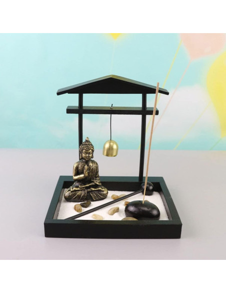 Estatua de Buda ERINGOGO Jardín Zen Miniatura 15x13cm