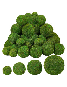 Bolas de Musgo Decorativas Amyhill 38 Pcs Verde 4 Tamaños