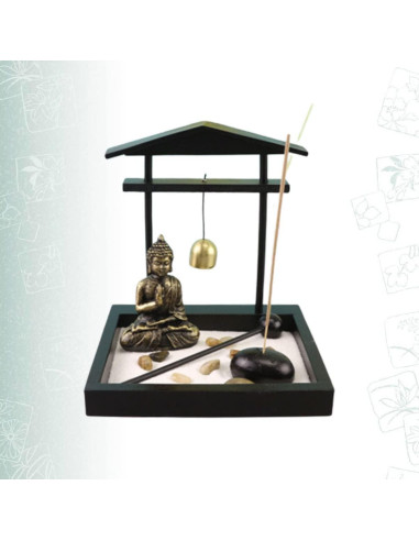 Estatua de Buda ERINGOGO Jardín Zen Miniatura 15x13cm