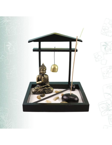 Estatua de Buda ERINGOGO Jardín Zen Miniatura 15x13cm