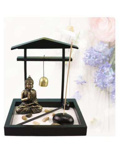 Estatua de Buda ERINGOGO Jardín Zen Miniatura 15x13cm