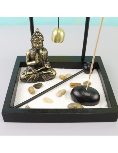 Estatua de Buda ERINGOGO Jardín Zen Miniatura 15x13cm