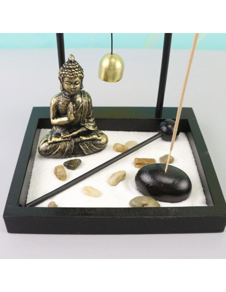 Estatua de Buda ERINGOGO Jardín Zen Miniatura 15x13cm