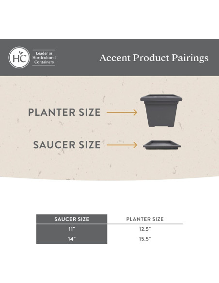 Platillo Cuadrado para Maceta The HC Companies 35.56 cm Gris Platillo Cuadrado para Maceta The HC Companies 35.56 cm Gris