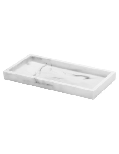 Bandeja de baño Luxspire Mini de Resina 20x10 cm Mármol Blanco