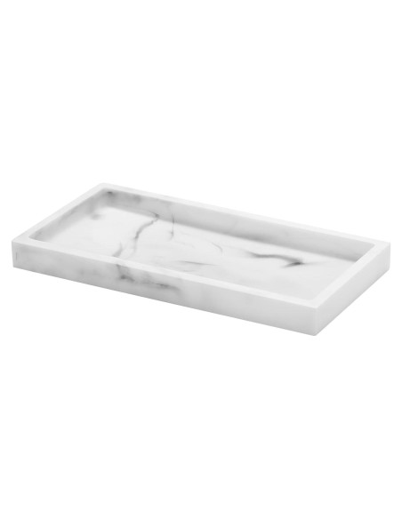 Bandeja de baño Luxspire Mini de Resina 20x10 cm Mármol Blanco