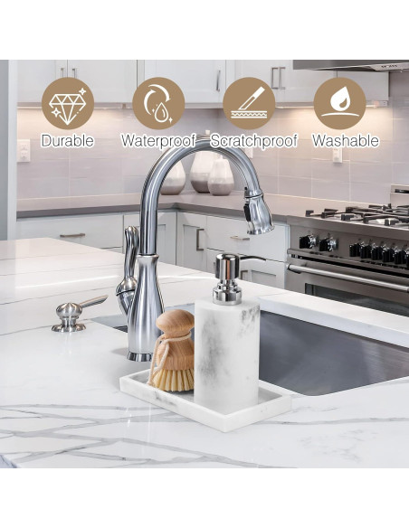 Bandeja de baño Luxspire Mini de Resina 20x10 cm Mármol Blanco