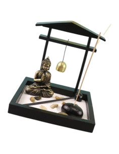 Jardín Zen Miniatura con Estatua de Buda 15x13cm Decoración