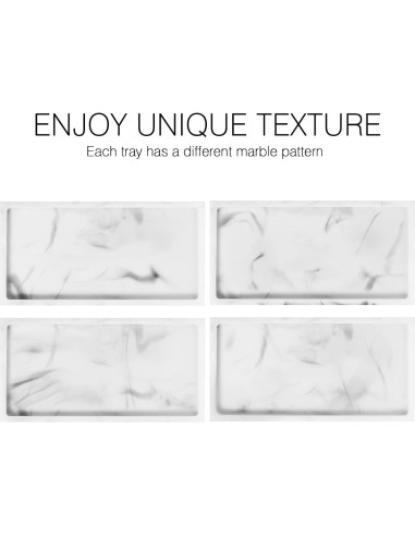 Bandeja de baño Luxspire Mini de Resina 20x10 cm Mármol Blanco