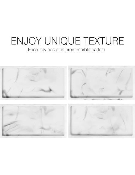 Bandeja de baño Luxspire Mini de Resina 20x10 cm Mármol Blanco