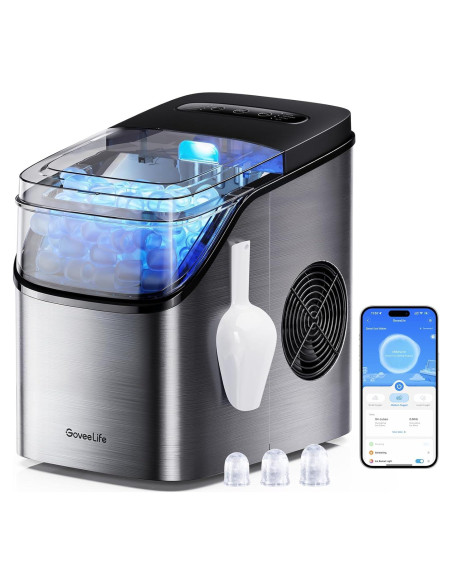 Máquina de Hielo GoveeLife Inteligente 9 Cubos 11,79 kg Plata