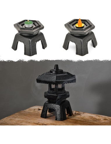 Lámpara de Vela de Hierro Fundido Sungmor - Pagoda Zen 20cm