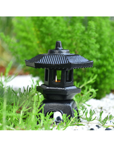 Lámpara de Vela de Hierro Fundido Sungmor - Pagoda Zen 20cm