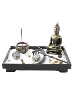 Portavelas de Buda para Jardín Zen Usamjtable 22.7x16.5 cm