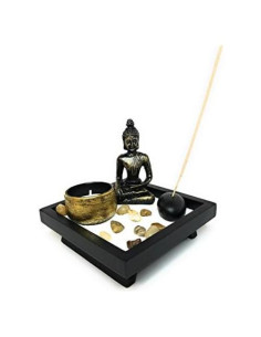 Jardín Zen Royal Brands con Buda y Vela - Meditación 12.7cm