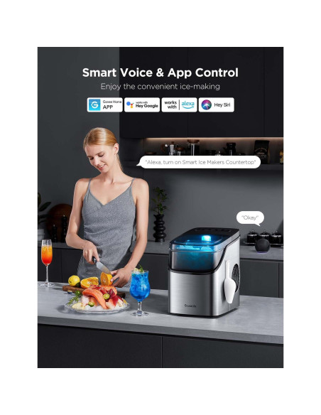 Máquina de Hielo GoveeLife Inteligente 9 Cubos 11,79 kg Plata