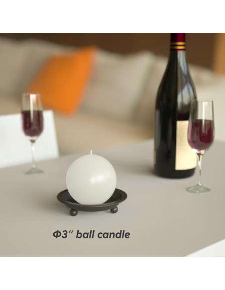 Juego de 2 Platos de Vela Thindolex Negro Mate 10.7cm