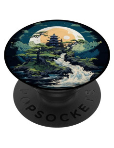 PopSockets Jardín Zen Japonés Vintage Pagoda Luna 10.9x8.6cm