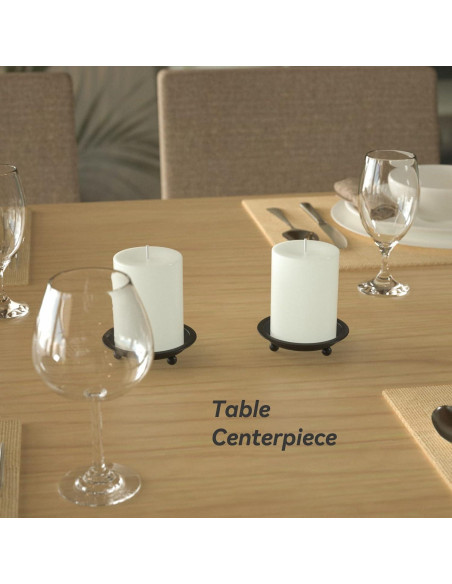 Juego de 2 Platos de Vela Thindolex Negro Mate 10.7cm