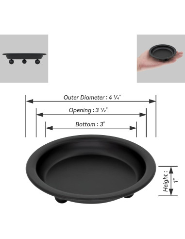 Juego de 2 Platos de Vela Thindolex Negro Mate 10.7cm