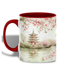 Taza de Cerámica ATSAKA 11oz Jardín Japonés Sakura