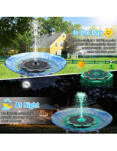 Fuente Solar GAIZERL 3.5W con Luces LED y 8 Modos de Rociado 2
