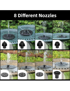 Fuente Solar ALUKIKI 4W con Luces LED y 7 Boquillas para Jardín 2